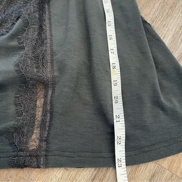 POL Lace Trim  V Neck Cami Tank Top Women’s Med Dark Feminine Grey Fairygrunge - Picture 9 of 10